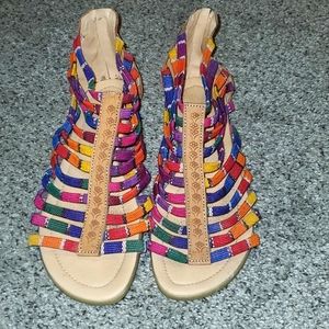 Womans multi colored sandles size 6
